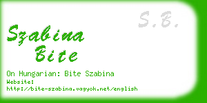 szabina bite business card